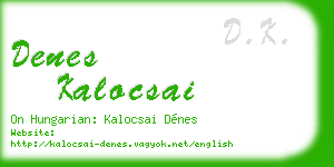 denes kalocsai business card